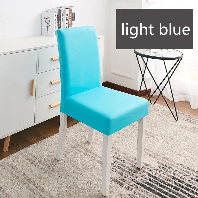 light blue Сплошной цвет чехол для кресла спандекс стрейч эластичные Чехлы стрейч чехлы на стулья для столовой кухни свадьбы банкета отеля - Цвет: light blue