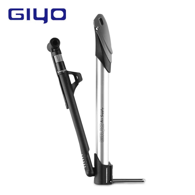 

GIYO Bicycle Pump 140 Psi MTB Road Bike Cycling Pump with Hose Gauge Portable Air Inflator Presta Schrader Valve Mini Floor Pump