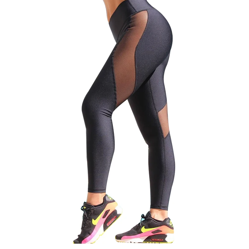 Black Mesh Leggings Women Sexy Push Up High Waist Hip Leggins Mujer Casual Fitness Push Up