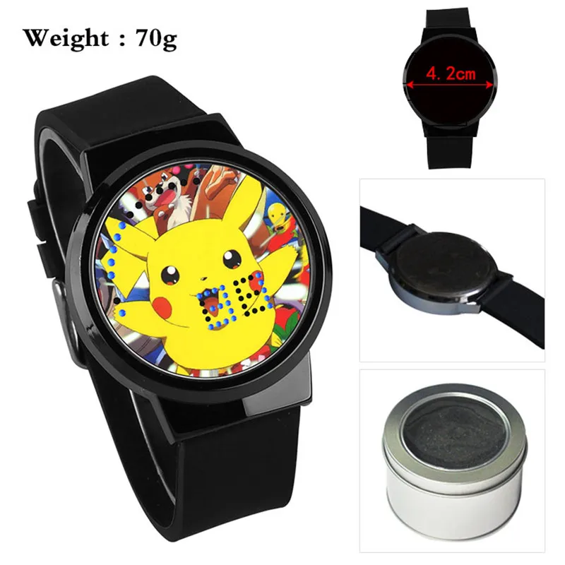 

Pocket Pikachu Yellow Monster Cartoon Boys Girls Watch Waterproof LED Touch Screen Wrist Watches Watch Student Gift