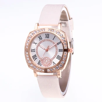 

New Watch Women Girl Leather Wristwatch Casual Sport Rose Gold Fashion Female Crystal Luxury Quartz Watches Relogio Feminino
