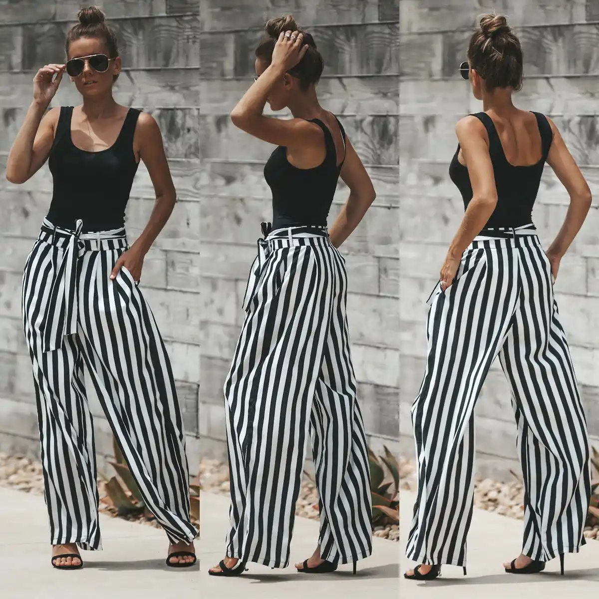 striped long pants