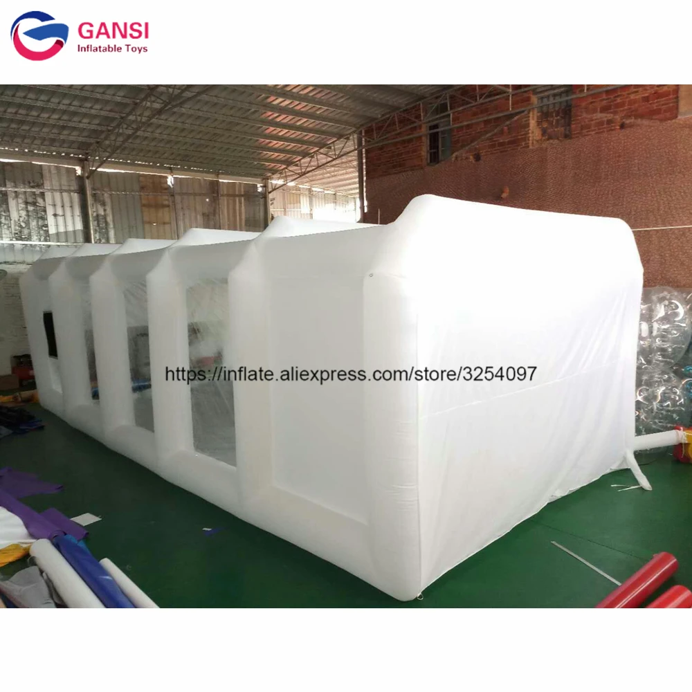 10X5x3.5M White Oxford Cloth Inflatable Foldable Spray Painting Booth Tent Commercial Function Inflatable Car Paint Booth