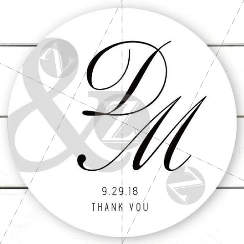 

100 Pieces, 3-7CM, Custom Personalized, Wedding Stickers, Candy Favors Gift Boxes Labels, Green Leaves