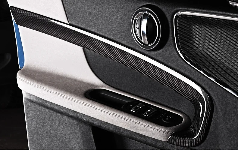 6 шт. накладки для автомобильных дверей из настоящего углеродного волокна для Mini Cooper New Countryman F60, черный цвет