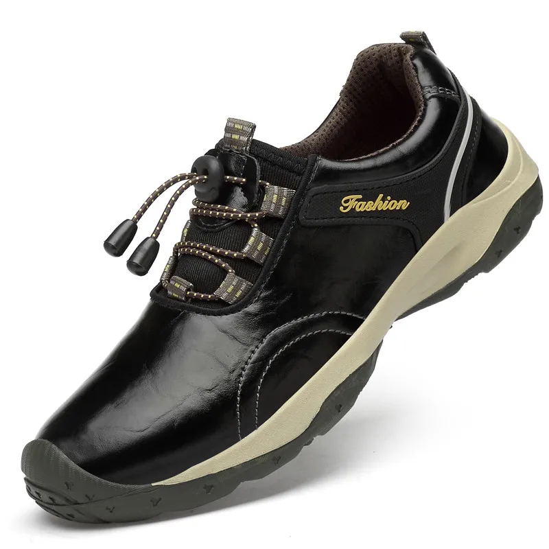 ZUNYU/Новинка года; Мужская обувь; большие размеры 38-46; мужские уличные кроссовки; высококачественная повседневная мужская обувь из натуральной кожи; мужская обувь - Цвет: BLACK