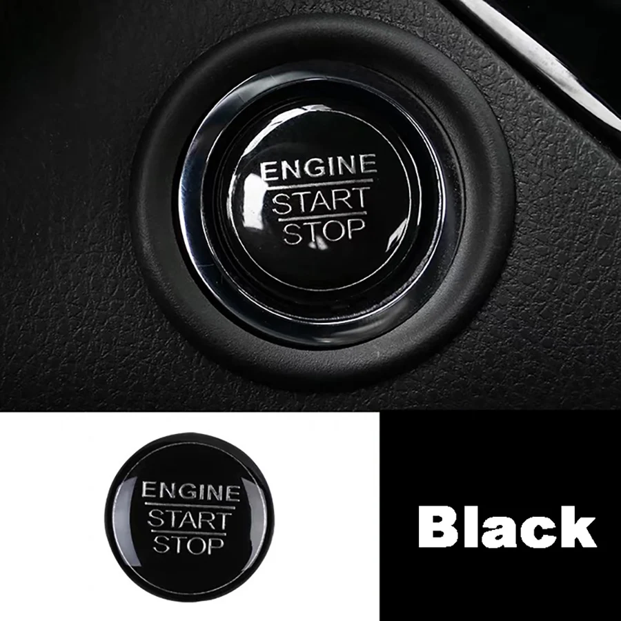 Wooeight Red Blue Black ABS Engine Start Stop Ignition Switch Push Button Cover Trim Cap For Toyota C-HR CHR 2017 2018 2019 (8)
