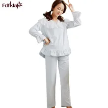 Fdfklak норковая бархатная зимняя Пижама для женщин, милый Кружевной Белый пижамный комплект, пижама для женщин, теплая Пижама с v-образным вырезом, женские пижамные комплекты