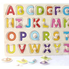 Новое поступление деревянные буквы в форме буквы колышек паззл многоцветный для малышей дошкольного возраста Развивающие детские подарки игрушки для детей