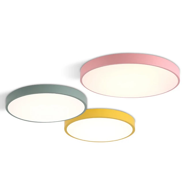 Modern Simple Promotion Macaron Ceiling Light Round Colors Iron Modern Simple Promotion Macaron Ceiling Light Round Colors Iron Acrylic Lampshade Kids Room Lamp Led Lighting Fixture