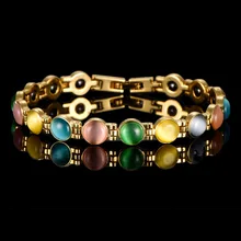 Для женщин Цвет ful кошачий глаз Камни серебро Цвет браслет изделия дамы браслет подарок браслет Шарм