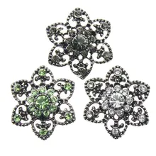 10Pcs/lot 2018 New Snap Jewelry Crystal Flower 18mm Snap Button For Snap Bracelet Fashion DIY Dog Charm Bracelets Watches Women