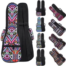 21 23 26 Inch Double Strap Hand Folk Canvas Ukulele Carry Bag Cotton Padded Case For Ukulele Guitar Parts Accessories National