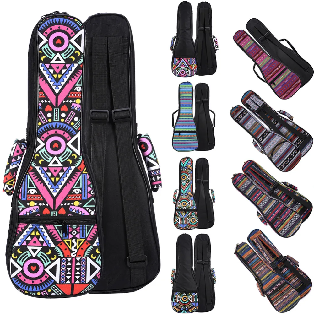 online 21 23 26 Polegada Dupla Alça de Mão Lona Carreg o Saco de Algodão Acolchoado Capa Ukulele Ukulele Folk Guitar Parts Acessórios nacional
