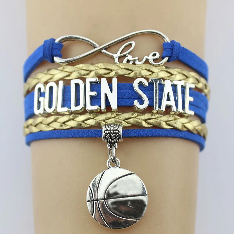 Infinity Love Golden State Basketball Team Bracelet Handmade Leather