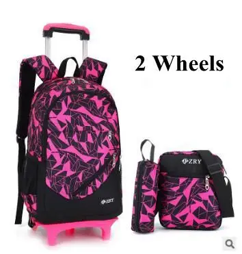 red 2 wheels Детский Школьный рюкзак школьный рюкзак на колесиках, школьная сумка для мальчиков, Школьный рюкзак-тележка, сумка на колесах - Цвет: red 2 wheels