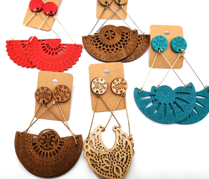 

hotsale Drop Wooden Earrings can mixed 5 designs