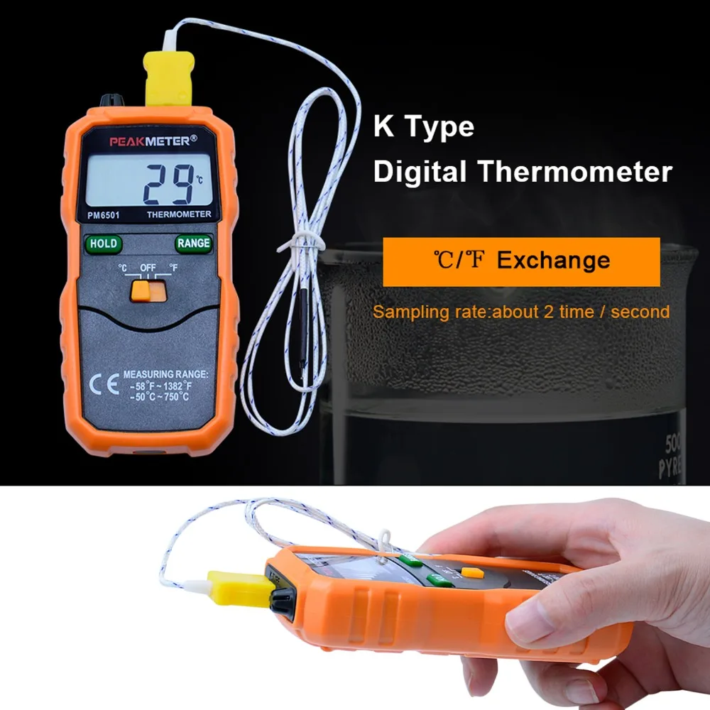 Внутренний и Промышленный Портативный цифровой термометр lcd K Тип термопары электронный термометр-50-750 градусов