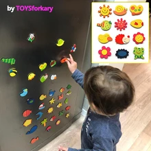 1Set Wooden Refrigerator Magnet Fridge Stickers Animal Cartoon Alphabet Numbers Colorful Kids Toys for Children Baby Educational colorful a z 26 alphabet letter wooden fridge magnet toy