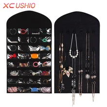 32 Pockets Jewelry Hanging Organizer Earrings Necklace Jewelry Display Holder Dual Sided Jewellery Storage Bag Display Pouch