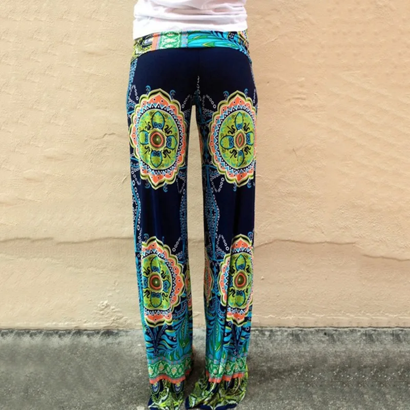 

ZOGAA Vintage Ethnic Printed Women Pants 2019 Wide Leg Pants Loose Straight Trousers Low Waist 4XL women Pant Pilates Leggings