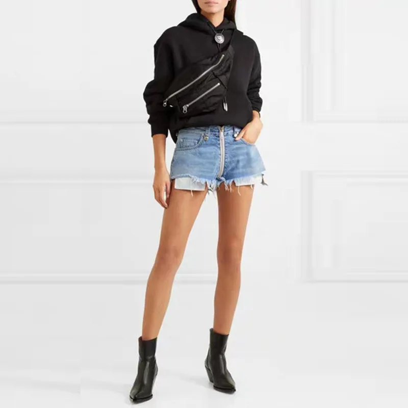 

2019 summer new vintage style washed demin tassel cowboy short 2019