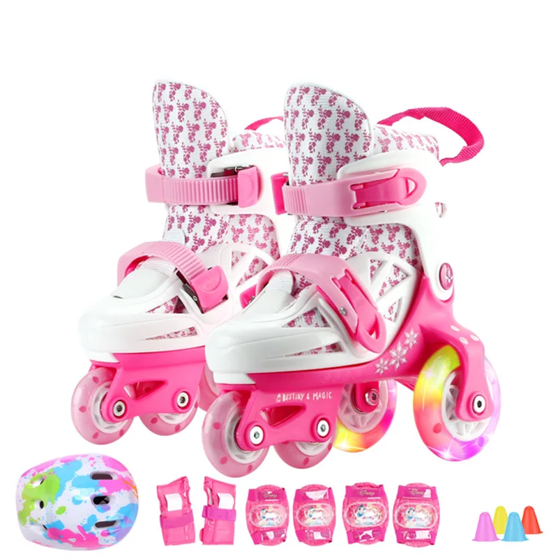 

Child New PP Three Point Roller Skates Shoes Two Line Roller Skating Shoe Unisex Adjustable Easy For Kid Beginner Patines IB27