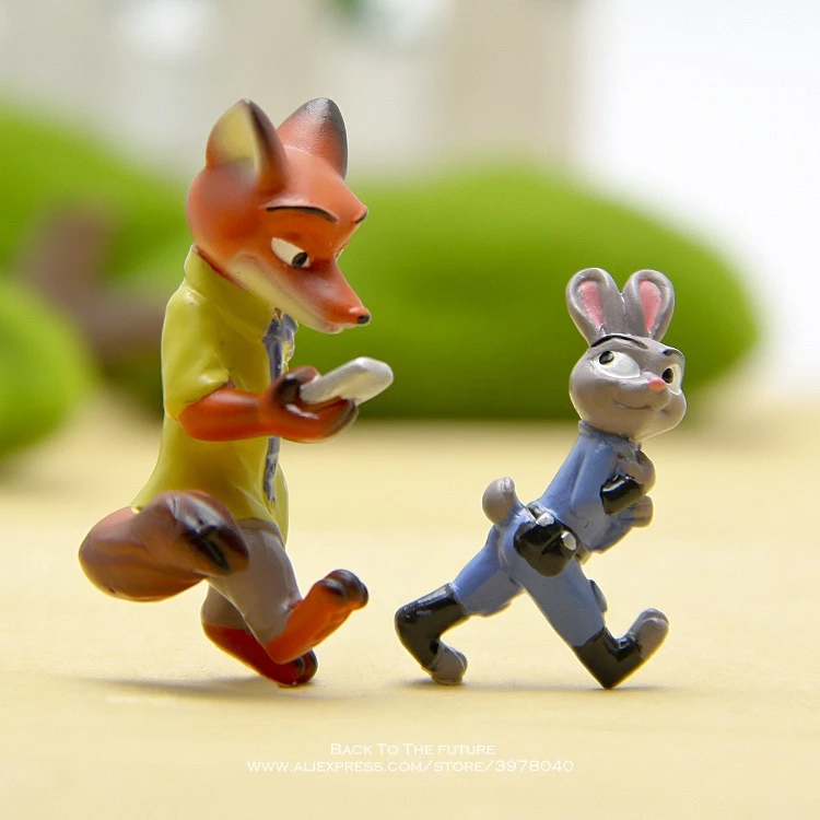Фигурка героя Disney зверополис Ник лиса Джуди Кролик 3 4 см декоративная статуэтка