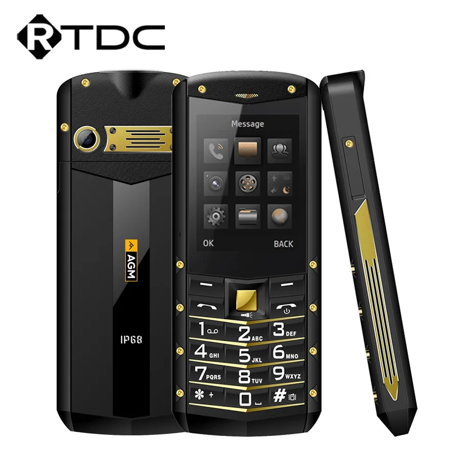 AGM M2 IP68 Водонепроницаемый 2 4 дюймов 2G GSM бар телефон с двумя sim картами Bluetooth 1970 мАч