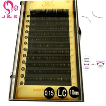 L LC локон эллипса плоский 0,15 мм искусственная норка накладные ресницы для наращивания профессиональный наращивание ресниц 4 лотка/лот