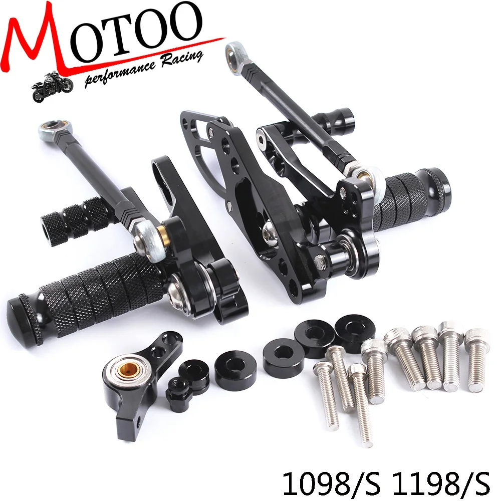 Motocicleta de Alumínio Pegs para a Ducati Motoo-conjuntos Completos Rearsets Ajustáveis Traseiro pé Streetfighter 2011-2020 Cnc