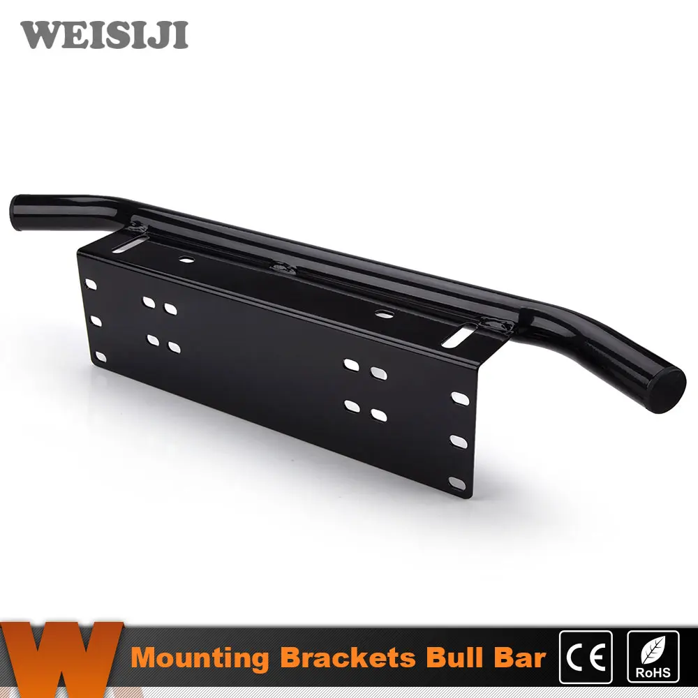 WEISIJI Black Bull Bar Mounting Brackets Bull Bar Front Bumper License