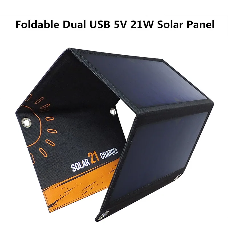 

Dual USB 5V 21W Solar Panel For Mobile Phone Tablet PC Sunpower Solar Cell Foldable Solar Battery Smart Solar Charger