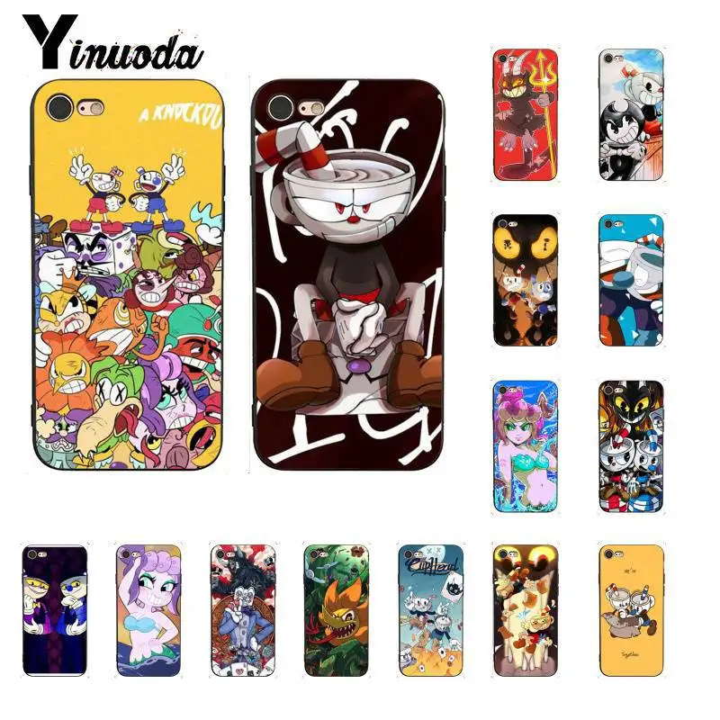 Мягкий Силиконовый ТПУ чехол Yinuoda Cuphead для iPhone 5 5Sx 6 7 7plus 8 8Plus X XS MAX XR 10 11 11pro