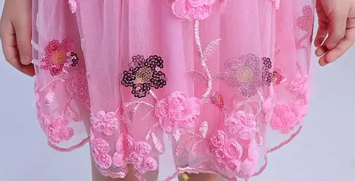 4-13Y Girl Cotton Tulle Dress 2017 Autumn Children Party Dresses Fashion Girl Fall Dress Embroidery Childrens Clothes 8 101-11