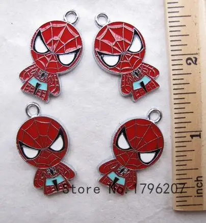 

50 pcs Cartoon spiderman DIY Enamel Metal Charm Pendants DIY Jewelry Making Mobile Phone Accessories P71