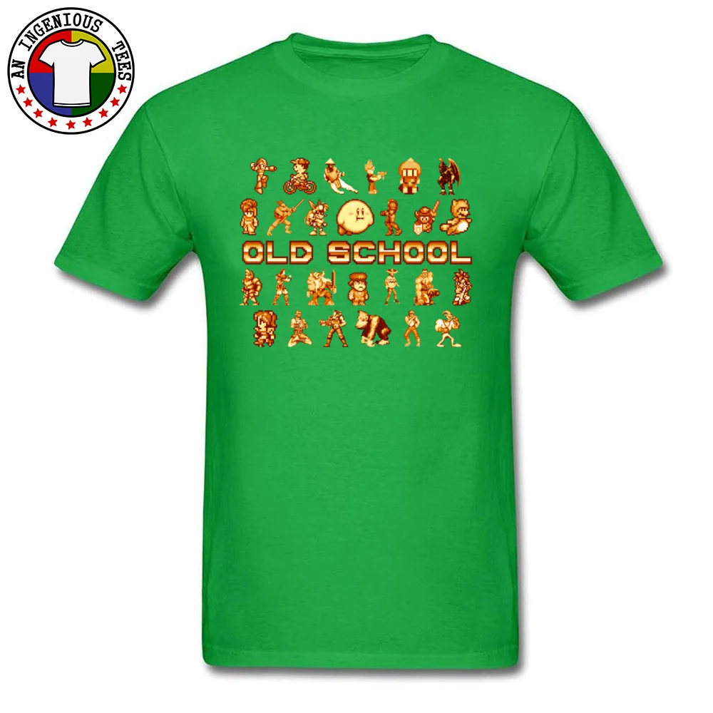 DesignGroup Short Sleeve Tops Shirts Summer/Autumn Dominant O-Neck Pure Cotton T Shirts Men T-shirts Golden Age of Gaming 18021  Golden Age of Gaming 18021 green