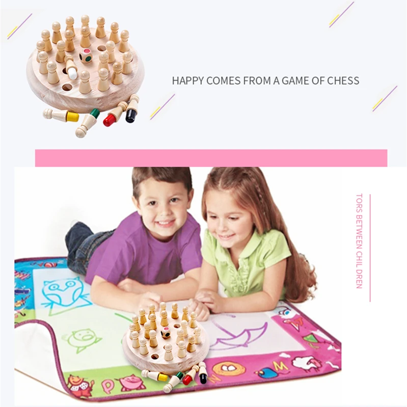 Дети деревянный памяти матч шахматы-палочки игра игрушка montessori весело блок Настольная игра образования детей Цвет когнитивные