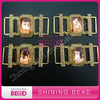 

FREE SHIPPING!Short Gold Glass Bead Rhinestone Bikini Connector,30pieces/lot