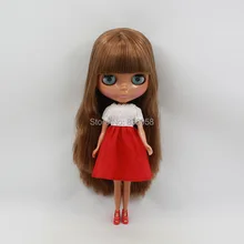 Обнаженная кукла для серии нет. BL12489103with челкой каштановые волосы черные кожи Подходит для DIY Изменить игрушка для Обувь для девочек