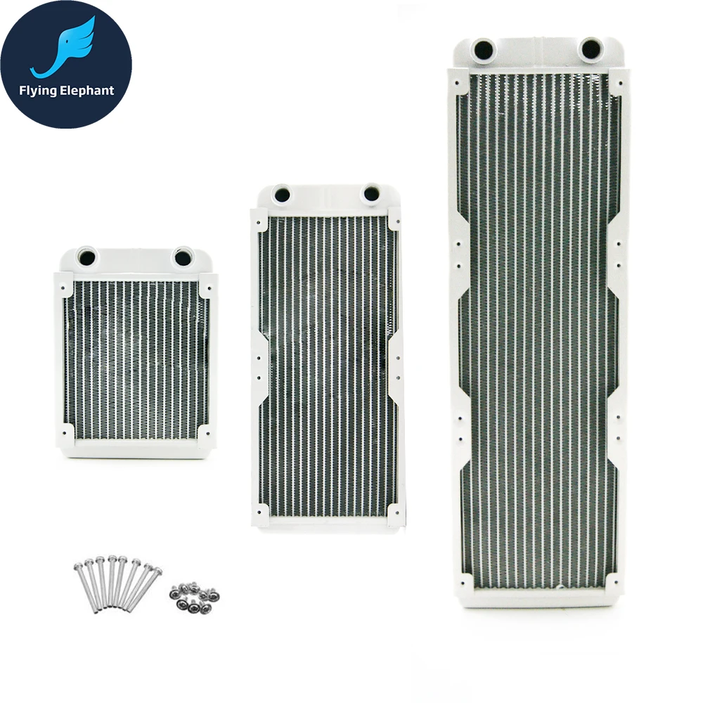White pure Copper 120mm Water Cooling Radiator G1//4 for PC Linquid Water Cooling