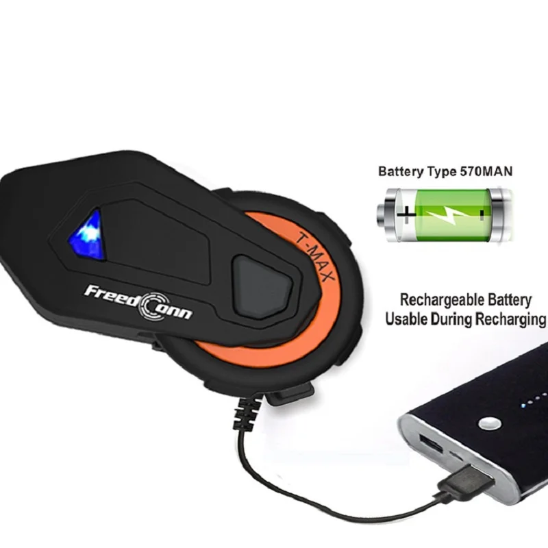 

6 Riders Group Talking t-com with FM Radio Bluetooth T-max Motorcycle Intercom Helmet Bluetooth Headset4.1 + Soft Earpiece