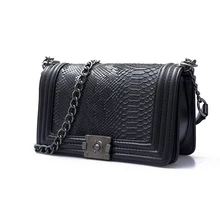 Женские сумки-мессенджеры высокого качества из кожи с змеиным клапаном, женские модные сумки с цепочкой на ремне, женские сумки через плечо, Femme Bolsa