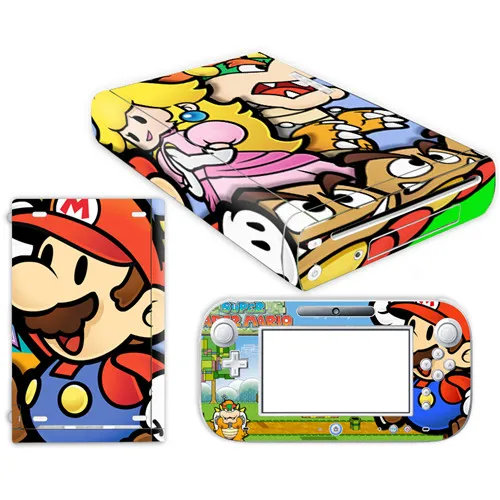 Супер Марио кожи наклейка для nintendo wii u консоль крышка с пультами контроллер скины для геймпад для nintendo wii u стикер - Цвет: YS-WIIU-0033