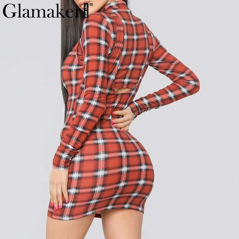 Женское винтажное платье мини Glamaker клетчатое ажурное облегающее из 2 предметов