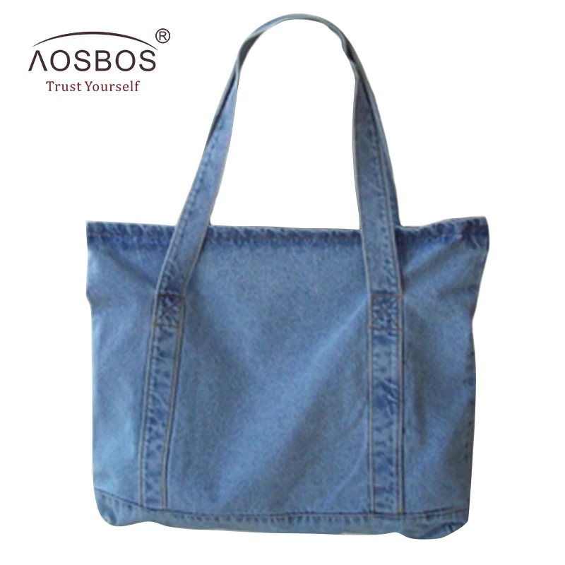 Aosbos Women Canvas Handbags Designer Ladies Denim Blue Shoulder Bags Tote High Quality Large ...