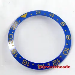 38 мм синий керамический ободок желтый знаки вставка для 40 sub GMT мужские часы Be42