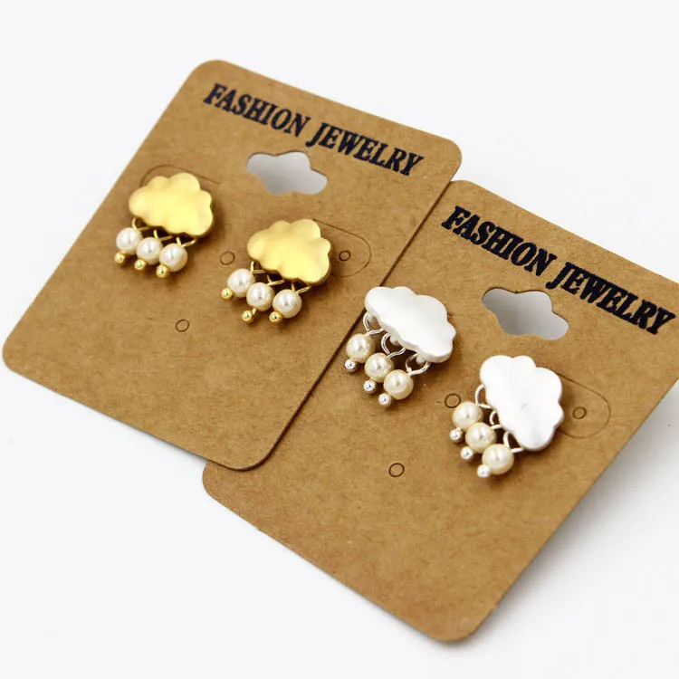 Luna Chiao Cute Mini Metal Stud Earrings for Girls South Korean Style Fashion Jewelry Clould Shape Earring with pearl Drops | Украшения и