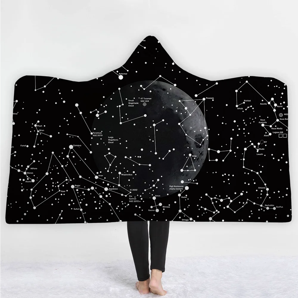

Starry sky constellation blanket keep Warm soft comfortable design blanket American simple style black background blanket