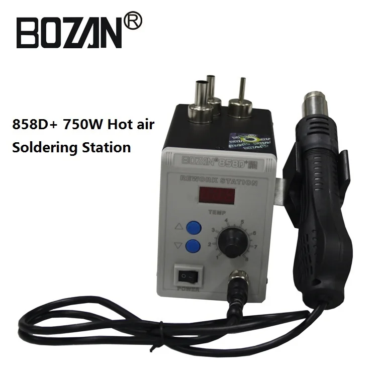 BOZAN 858D + 750W ESD паяльная станция светодиодная цифровая BGA сварочный аппарат с